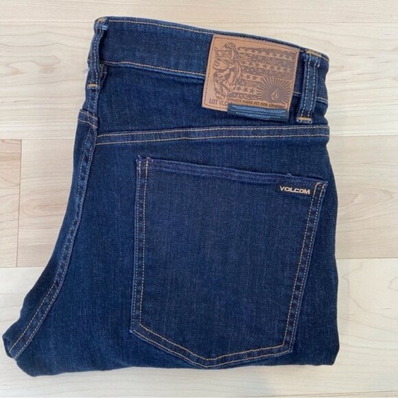 Volcom men jeans 2X4 skinny dark blue stretchy denim conscious water size 34 - Picture 5 of 11